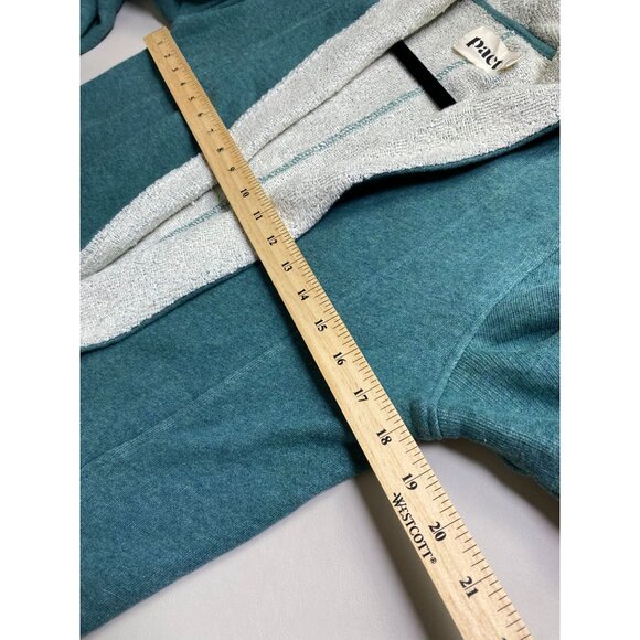 Pact Organic Cotton Women Open Front Cardigan Size Small Green Terry Sustainable - Picture 7 of 16